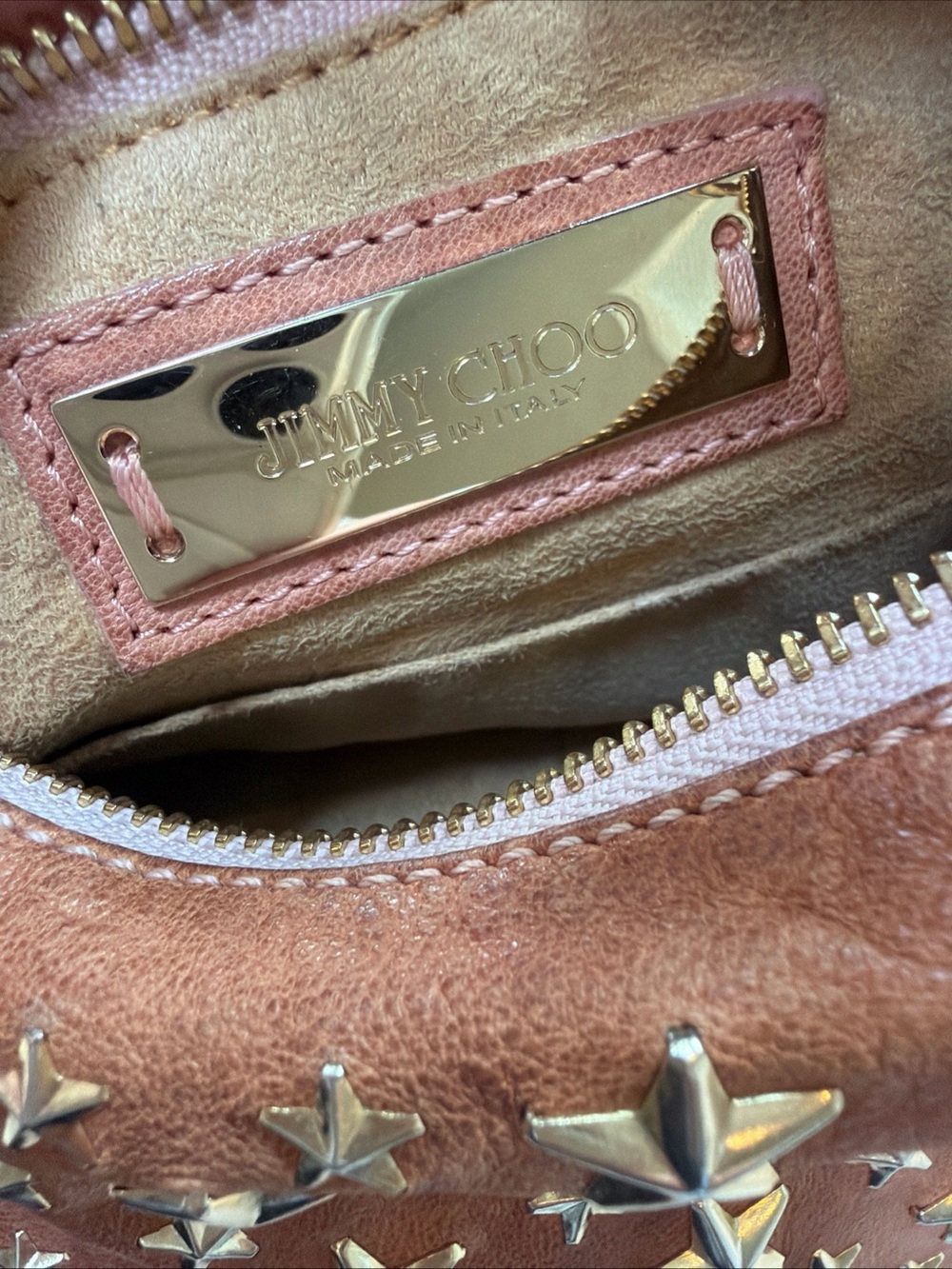 Jimmy Choo Brown Leather Star-Stud Crossbody Bag - Picture 7 of 14